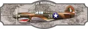 P40 WARHAWK WWII FIGHTER PLANE 24" HEAVY DUTY USA MADE METAL HOME DECOR SIGN