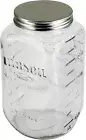 Grant Howard Mason Classics Glass Storage Jar, Metal Emboss Top, 64 Ounces