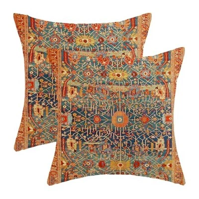 Boho Pillow Covers 18x18 Set of 2, Red Bohemian 18" x 18" (Pack of 2) Boho-12