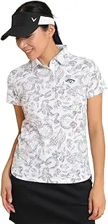 [Callaway] C24234203 Women's Short Sleeve Polo Shirt (Dot Print, Moisture Wicking and Quick Drying) / Golf