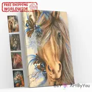 Paint By Numbers Kit Horse Animal Beginner Oil Art Acrylic Draw Painting Framed