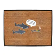 Ow Dont Eat The Thing Back - Funny Novelty Doormat Man Cave Floor mat