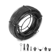 Plumber Drain Snake Pipe Cleaner Pipeline Sewer 12M 6 Drill Bit Tool