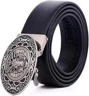 Mens Leather Belt, Adjustable Ratchet Dress Belts for Men with Automatic Belt Buckle, Trim to Fit, (3.5cm) Wide Fully Adjustable