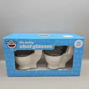 NEW The Potty Toilet Shaped Shot Glasses Big Mouth Inc. White Elephant Gift