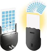 Flying Insect Trap, 2 in 1 Indoor Plug-in Fruit Fly Trap, 2 Trap Black and 12 Glue Cards, Fruit Fly Traps for Gnat, Moth, Mosquito, Suitable for Every Part of The Home(Black 2 pcs)
