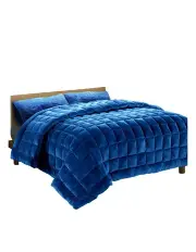 [Giselle Bedding] Faux Mink Quilt Fleece King in Teal
