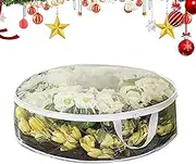 Wreath Storage Container | Holiday Wreath Clear Storage Bag | Dustproof Halloween Christmas Wreath Storage Container, Garland Decor Organizer Bag with Handle