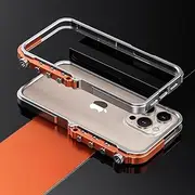Jarttarn Metal Case Compatible with iPhone 16 Pro Max, Cooling Aluminum Alloy Hollow Mechanical Phone Frame, Heat Dissipation Anti-Fall Protective Cover for iPhone16pm (Silver)