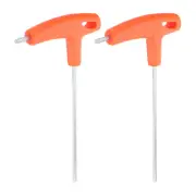 2pcs T-Handle Hex Key Wrench 4mm CR-V T-Key Inner Hexagon Spanner, Orange