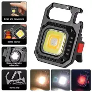 Mini COB LED Pocket Keychain Light Flashlight USB Rechargeable Torch Work Lamp