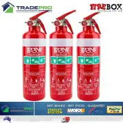 3x Fire Extinguishers 1kg ABE Dry Powder 1.0kg & Bracket Aust Car Boat Home