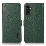 For Samsung Galaxy S23 FE Genuine Cow Leather Phone Case Wallet RFID Blocking Stand Cover