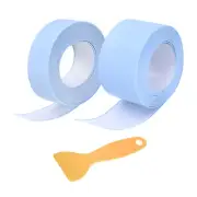 2 Rolls Caulk Tape, 1.5" x 10.5Ft & 0.9" x 10.5Ft PVC Sealing Tape, Blue