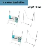 4 X Metal Easel Display Stand Plate Photo Frame Book Plate Dish Holder 14CM