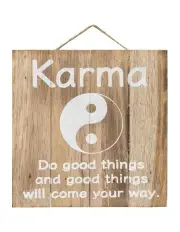 [Willow & Silk] Handmade Karma Sign Wall Art in Brown