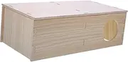 Happyyami Guinea Pig Hideout House Multi Chamber Wooden Hut Decor for Small Animals Wear Resistant and Safe Pet Retreat for Hamsters and Guinea Pigs for Indoor Use