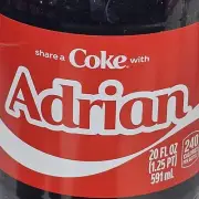Share A Coke with Adrian 2025 Personalized Gift Coca Cola Bottle 20oz