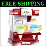 Retro Snow Cone Shaved Ice Machine - Makes 20 Icy Treats with Cups & Scoop