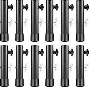 12Pcs Folding Table Leg Extender, Heavy Duty Steel Folding Table Leg Riser, with Fixing Bolt 2/4 Rise Level, Adjustable Height Extender, for Folding Tables Straight and Bent Legs