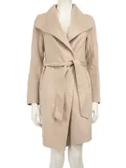 Beige Wool Mid Length Trench Coat