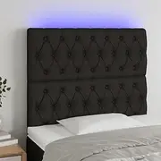 LED Headboard Queen Size, Tall Fabric Adjustable Height Headboard, Black Upholstered Bed Backboard for Bedroom