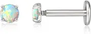 [limerencia] 18g Titanium Internally Threaded Tragus Piercing Jewelry CZ Top Flat Back Piercing Nose Studs Earring, Helix, Cartilage, Labret, Monroe for Women or Men