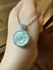 Untreated Grade A jadeite Jade 純天然翡翠A貨 老坑冰種藍水平安扣
