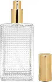 AKOAK Perfume Empty Bottle, 100 ml (3.4 oz) Refill Large Clear Thick Glass Spray Atomizer, Travel Cosmetics Alternative for Women/Men