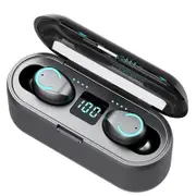 F9-8 Bluetooth Earphones Wireless V5.0 Headphones TWS Earphones Hifi Sports Waterproof Wireless Earphone Headset Earbuds - Black
