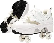 CHSSIH Roller Skate Shoes for Girls, Kids, Women, Men & Adults – Retractable Shoes with Wheels | Pop-Out High Roller Skating Shoes That Turn Into Sneaker Skates