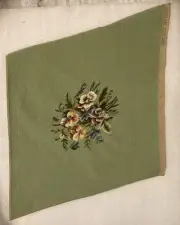 Pansies Completed Needlepoint French Luxury Canvas Tapestry Needs Blocking 25”
