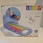 Intex Pool Lounge Inflatable Swimming Pool Lounger Headrest & Cupholder 63x33 In