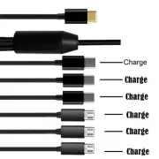 Type-C to 3 Micro USB+3 Type C Charging Cable 1 To 6 Cord
