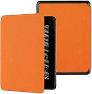 MOKASE Case Compatible with 6" All-New Amazon Kindle 11th Generation 2024/2022, Slim Hard Shell Case Smart Auto Wake/Sleep Protective Cover for 6 Inch Kindle 11th Generation 2024/2022, Cloth Orange
