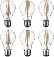[SD LUX] LED Light Bulbs E27 Bulbs Vintage Filament LED Bulbs A60 Screw Bulbs No Flicker Non-dimmable Edison Bulbs 8W (75W Equivalent) 850LM Warm White 2700K 6 Packs