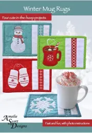 Winter Mug Rugs ME CD Pattern 4 Count (Pack of 1)