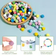 150Pcs Octagon Wood Beads 16mm Polygonal Beads Bulk 15 Colors Polygonal beskH