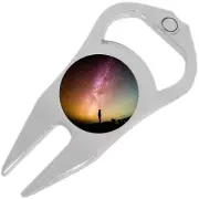 Colorful Night Sky Golf Ball Marker Divot Repair Tool Bottle Opener