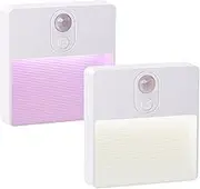 Shenzhi Tech RGB Motion Sensor Night Light, USB Rechargeable LED Wall Lamp, Wireless Magnetic Cabinet Lights for Bedroom Wardrobe Kitchen Hallway Stair Toilet Bathroom (2)