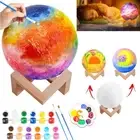 Dimmable 3D Lunar Moon Lamp Moonlight 14cm LED Night Light Touch Pat Remote