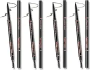 Joyeee Eyebrow Pencil Dark Brown, 4 Colors Dual-Sided Micro Eyebrow Retractable Pencil Precision Tip with Brush, Fills Brow, Mum Women Teens Birthday Makeup Gift Idea