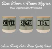 Coffee Tea Sugar Kitchen Labels Vinyl Sticker Set Of 3 Decal Organise Pantry