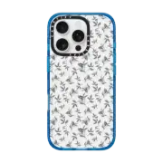 iPhone 16 Pro Impact Case MagSafe Compatible Minimalist black white watercolor foliage floral