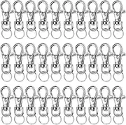 Roarrter Metal Swivel Snap Hooks with Key Rings, 120PCS Small Lobster Claw Keychains Clasps and 120PCS Key Chain Ring