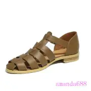 Men's 100% Handmade Genuine Leather Summer Buckle Sandals Gladiator Roman Shoes