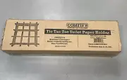 New Rustic Wooden Toilet Paper Holder Storage Tic Tac Toe Design Ships FREE