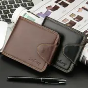Mens Slim Front Hasp Pocket Wallet Leather Credit Card ID Holder Bifold Purse US