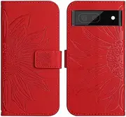 Cover Compatible with Google Pixel 7a 5G,Compatible with Google Pixel 7a 5G Flip Stand Card Slot Magnetic Closure Phone Case Red