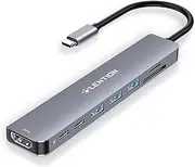 LENTION 8 in 1 USB C Hub with 4K 60Hz HDMI, 100W Charging, 5Gbps USB C Data, 3 USB 3.0 and Dual Card Reader for iPhone 15 Series, 2023-2016 MacBook Pro, New Mac Air/Surface, More (CE18s, Space Gray)